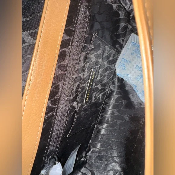 Rebecca Minkoff Chevron Quilted Love Leather Crossbody Bag British Tan - Picture 10 of 10